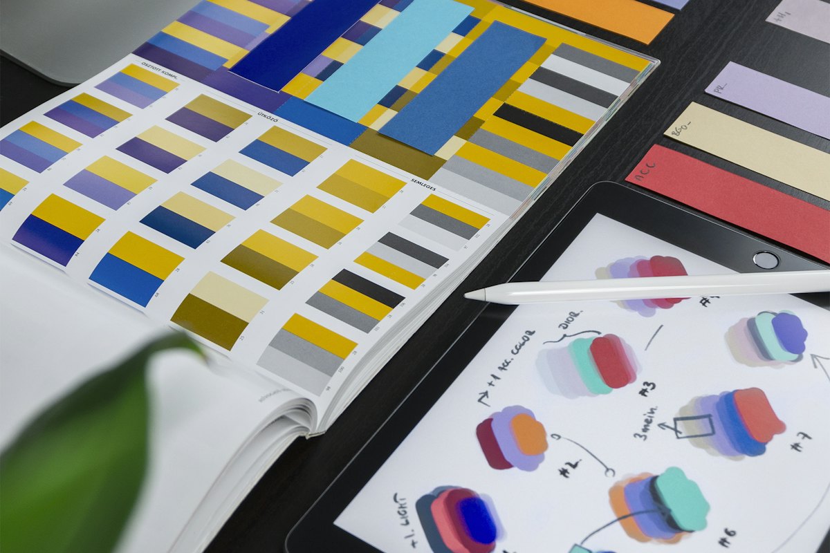 Colour swatches and brand design work